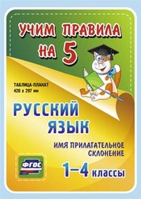 Таблица-плакат Русский язык. 1-4 кл.: Имя прилагательное. Склонение ФГОС