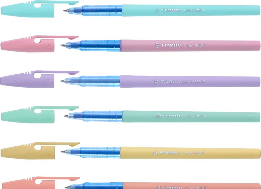 Ручка шариковая синяя Stabilo Liner Pastel 808 F мятный корпус мята