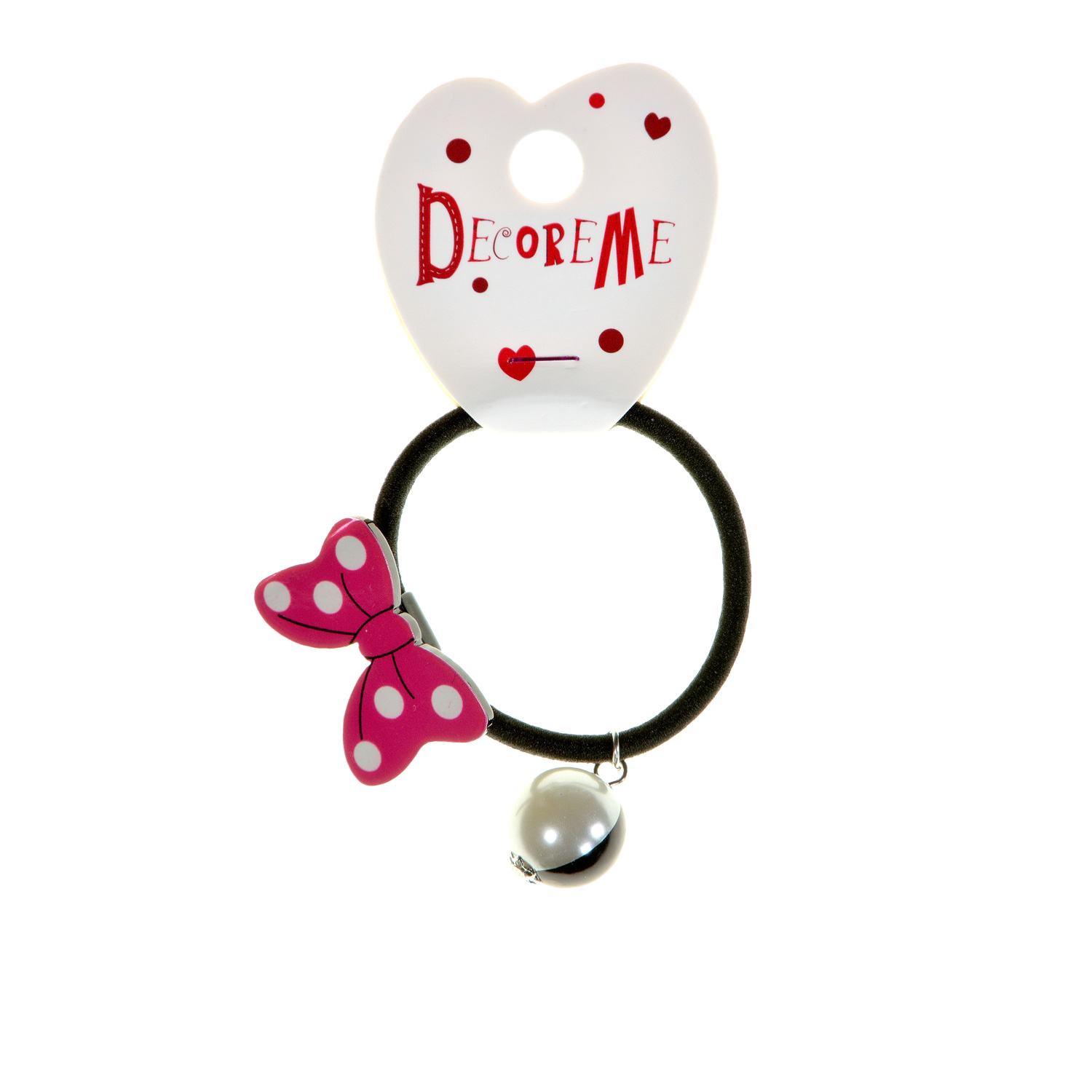 Резинка для волос 1шт/уп бантик с бусинкой