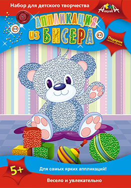 Аппликация из бисера Мишка