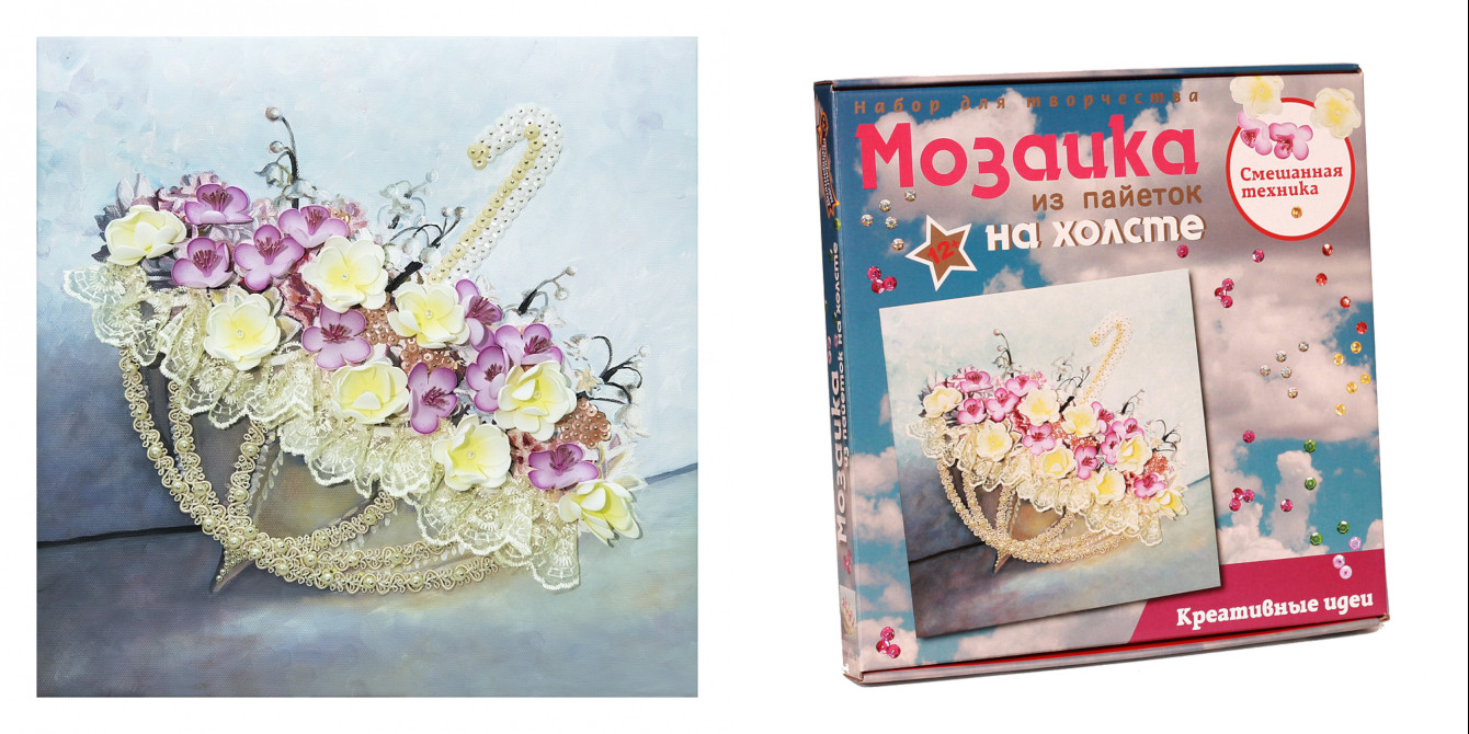 Творч Мозаика из пайеток на холсте 30*30 Романтика дождя