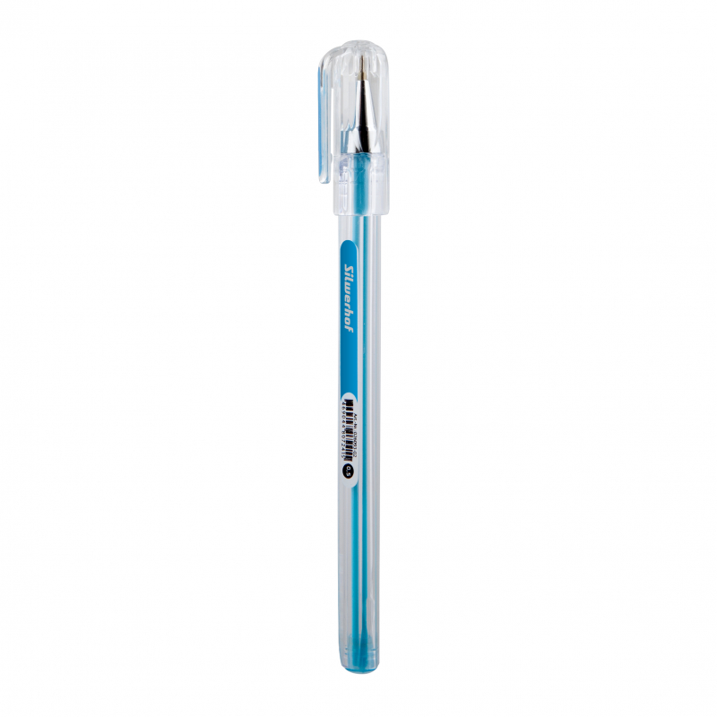 Ручка шариковая синяя Silwerhof Lucent 0.5мм прозр корп трехгр маслян
