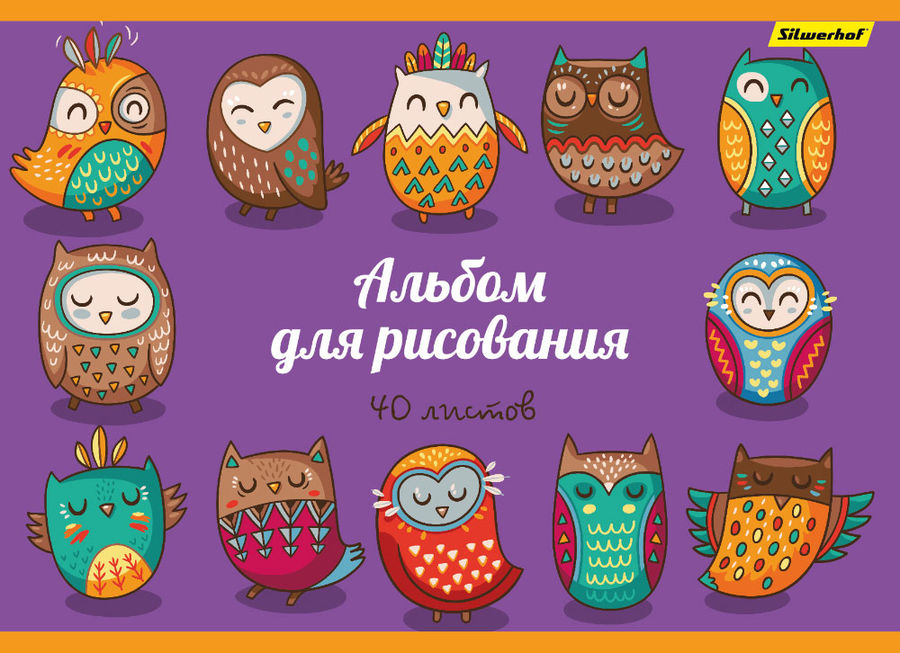 Альбом д/рис 40л Совы склейка