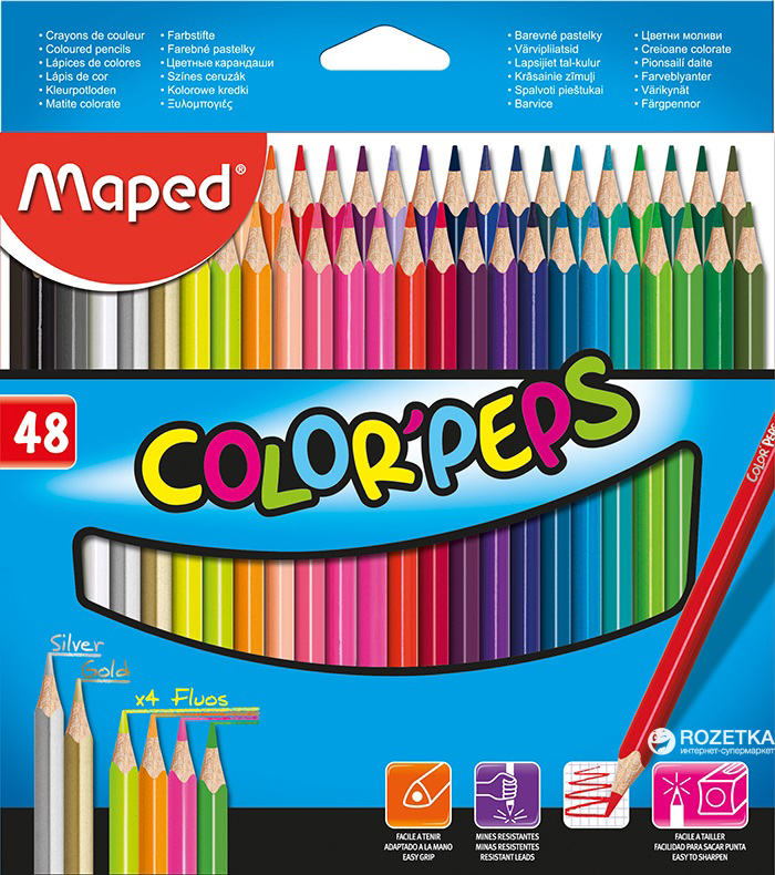 Карандаши цветные 48 цв Maped Color Peps треуг к/к