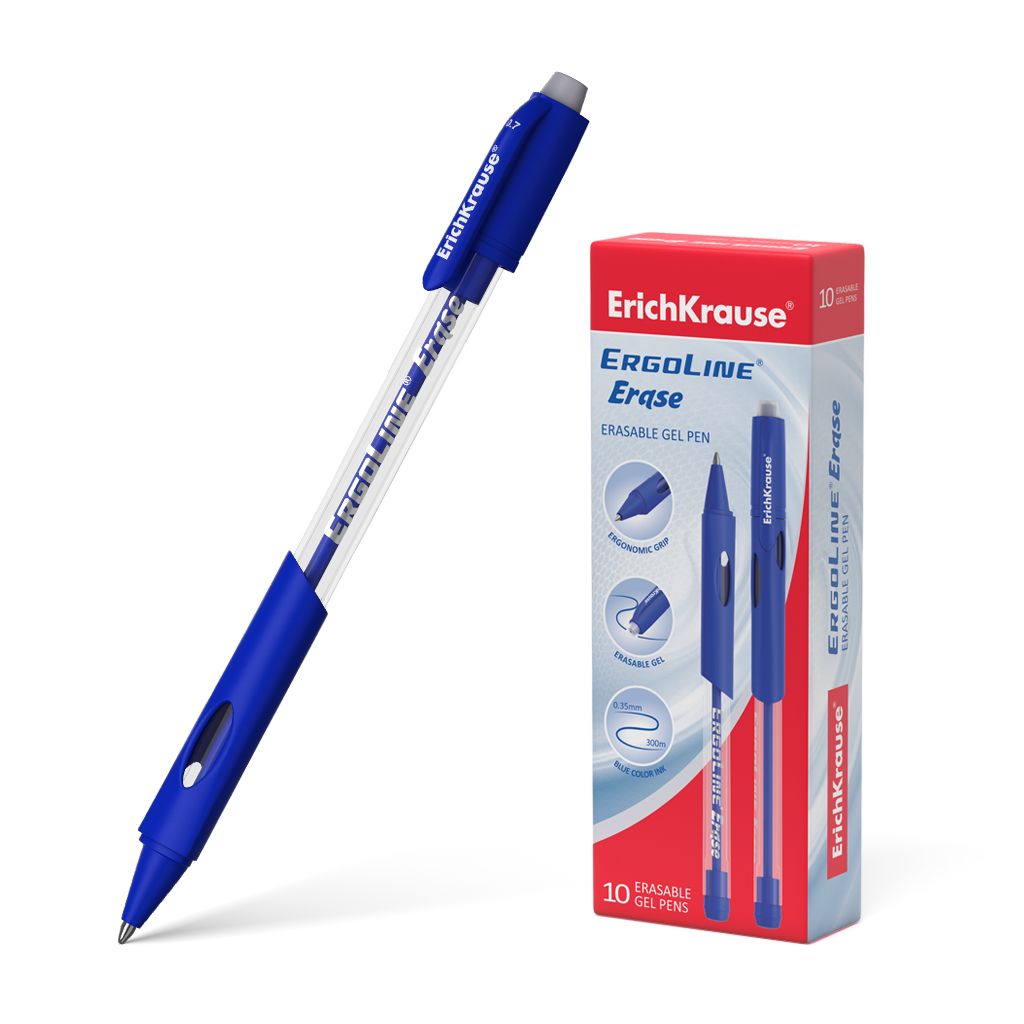 Ручка гелевая Пиши-стирай синяя EK ErgoLine