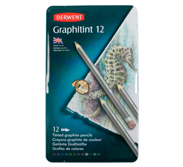 Карандаши цветные 12 цв Graphitint акварельные в метал.упак