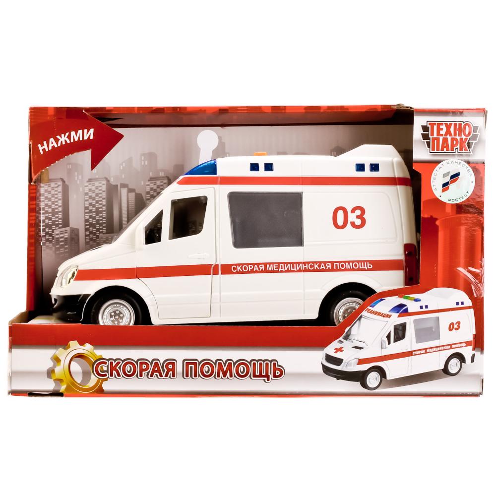 Машина Скорая помощь пласт. инерц. 22см свет+звук открыв. двери