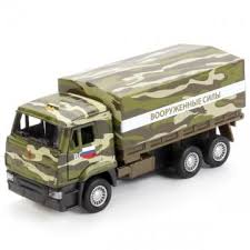 Машина Камаз 65207 военный бортовой со съемным тентом 12см инерц