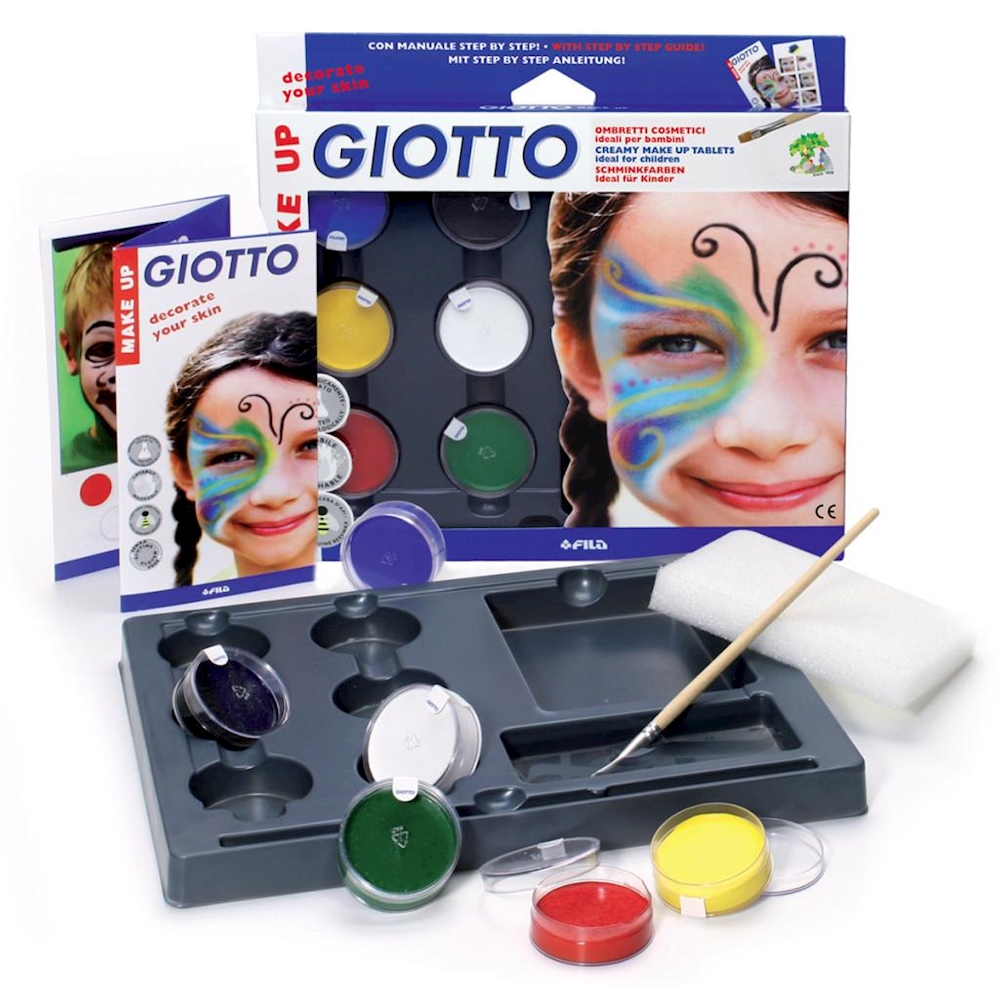 Грим 6цв Giotto Make up в баночках + кисть, спонж