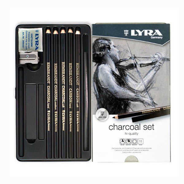 Карандаши угольные 11 пр Lyra Rembrant Charcoal Set +ластик+точилка