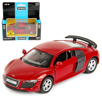 Машина Audi R8 GT. Дв.Откр., цв.красн., инерц. 1/43