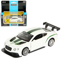 Машина Bentley Continental GT3 дв.откр., цв.бел., инерц 1/43 металл