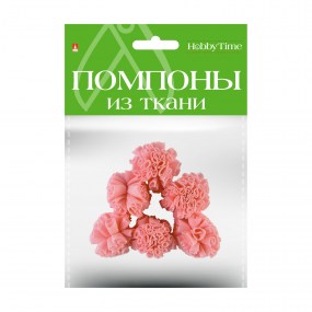 Творч Помпоны из ткани 6шт 30мм розовые