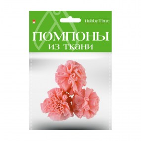 Творч Помпоны из ткани 3шт 40мм розовые