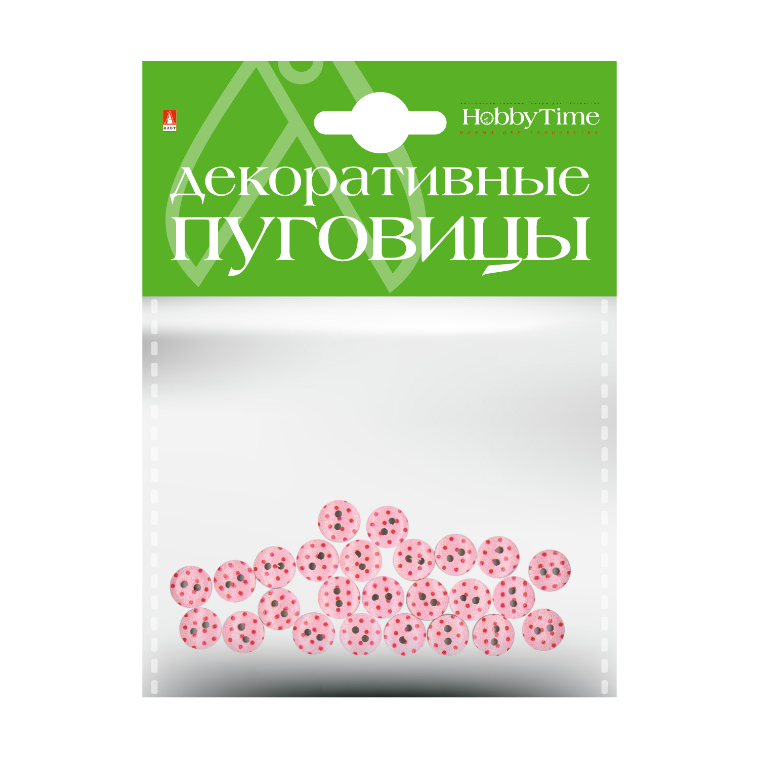 Творч Пуговицы декоративные Горошек 10мм ассорти