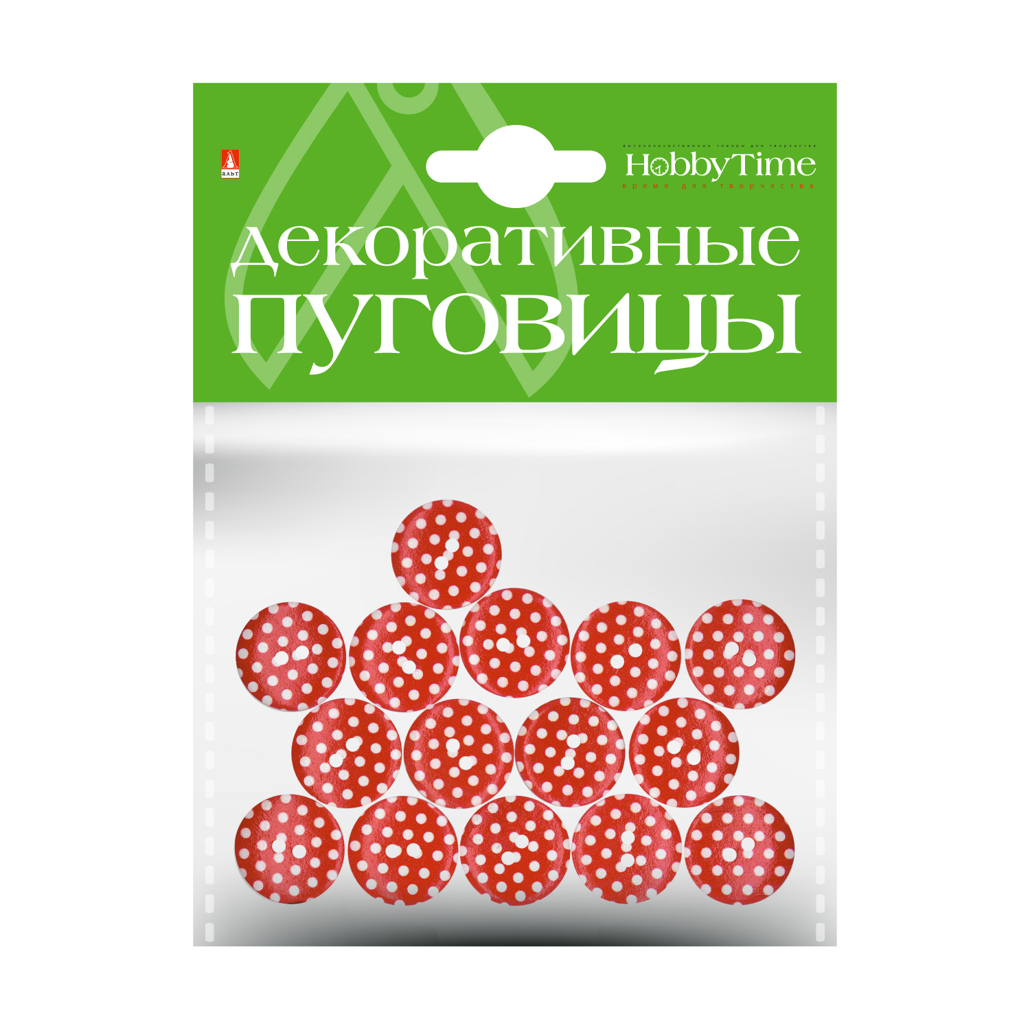 Творч Пуговицы декоративные Разноцветный горошек 20мм ассорти