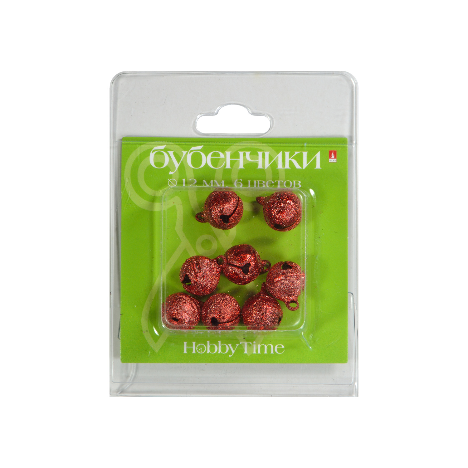 Творч Бубенчики Цветные frosted 12мм 6цв №12