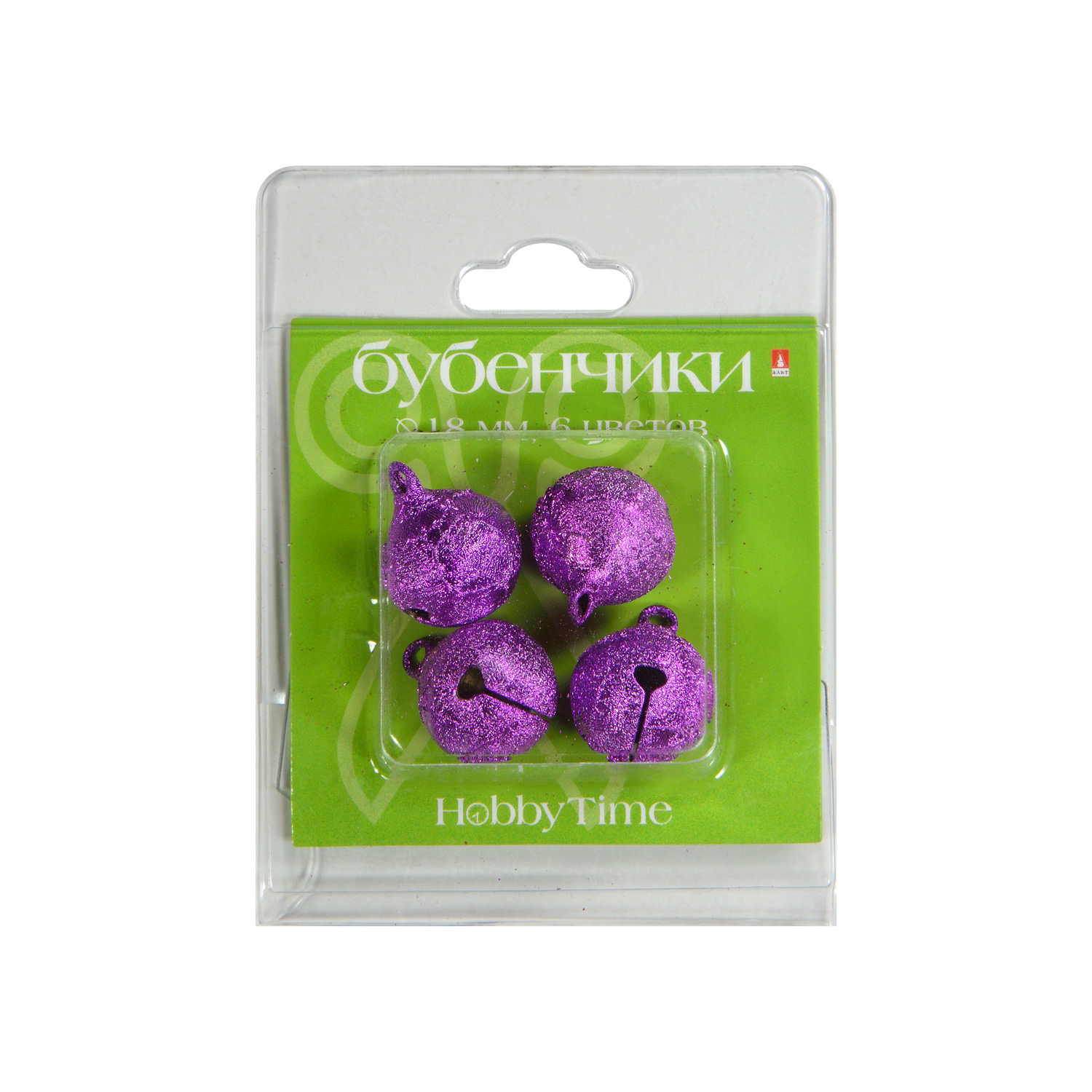 Творч Бубенчики Цветные frosted 18мм 6цв №13